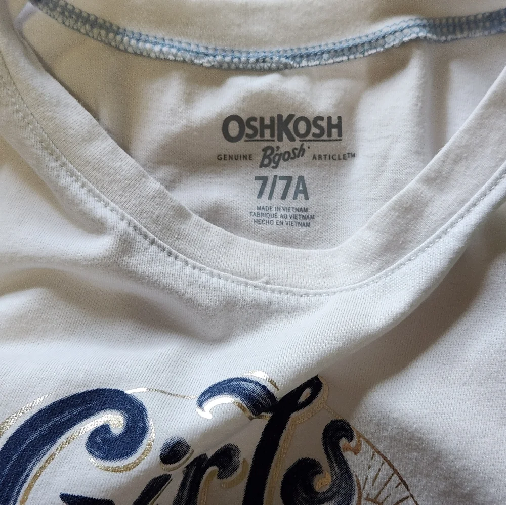 🌎 Osh Kosh Size 7 "Girls Make Waves" Tank Top - Picture 4 of 5